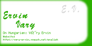 ervin vary business card